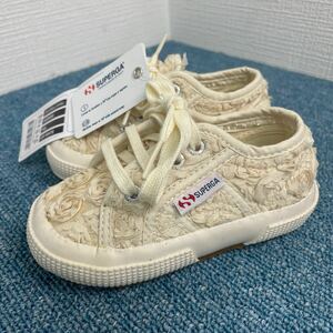 【未使用品】SUPERGA キッズ フラワーモチーフ スニーカー EURO 22 2750 smallrosej スペルガ ローズ 薔薇