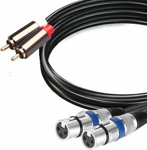 1.5m メス AZNABLE XLR RCA 変換 ケーブル マイク キャノンケーブル (メス, 1.5m)