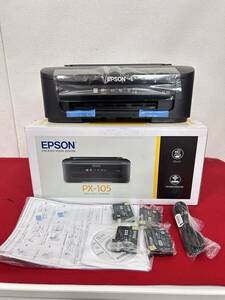 M-5833 【同梱不可】980円～ 未使用品　EPSON/エプソン　PX-105　カラープリンター　プリンター　ブラック　2021年製　通電OK　美品　