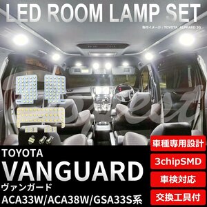 Dopest トヨタ ヴァンガード ACA33W ACA38W GSA33W LED ルームランプ セット VANGUARD バンガード ライト 球 3chipSMD 室内灯 ホワイト/白