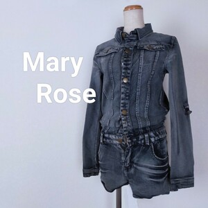 ○◇Mary Rose　オールインワン　サロペット　デニム　ショートパンツ　S　