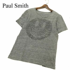 Paul Smith ポールスミス 春夏 プリント★ 半袖 カットソー Tシャツ Sz.XL　メンズ グレー 日本製 大きいサイズ　C3T06698_7#D