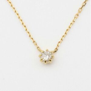 ◇アガット◇ 一粒ダイヤ ネックレス K18 agete 0.1ct （管6_011）