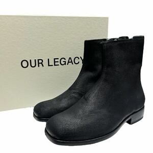 【新品】即決★ OUR LEGACY アワーレガシー ★ MICHAELIS BOOT Waxy Black Suede カミオン チェルシーブーツ スエード 本革 ペイント