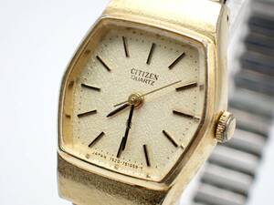 1000円～☆稼働品☆CITIZEN シチズン 46-0141 クオーツ レディース腕時計 ゴールド文字盤/N0971-1③/23