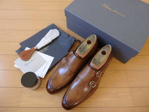 ☆新品！ 最高峰！ サントーニ Santoni リミテッドエディション Limited Edition ダブルモンク 付属品完備 8サイズ BR☆