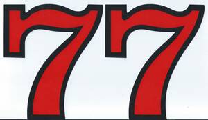 /防水 数字 7 seven 七番 ステッカー 2点セット ナンバーリング カウント ゼッケン スマホ タブレット PC ネーム ヘルメット TS-139RB-7X2