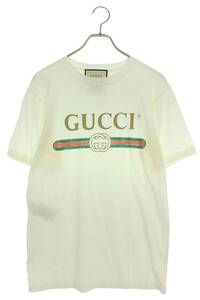 グッチ GUCCI 457095 X5L89 サイズ:XXS ダメージ加工ヴィンテージロゴプリントTシャツ 中古 OM10