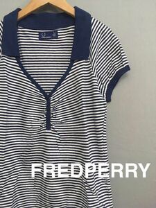 フレッドペリー FREDPERRY 半袖 紺 ネイビー 襟あり ボーダー レディース 女性用