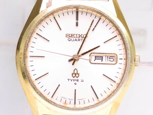 ■♪価格高騰! 資産価値！ 稼働 電池新品 メンズ ビンテージ 高級超レア！ SEIKO セイコー TYPE2 タイプ2 デイデート クオーツ 7546-8000