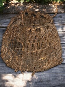(FU10) アンティーク 骨董 江戸時代 天然素材 鞄 バック 置物 オブジェ ディスプレイ 工芸品 木製 紐