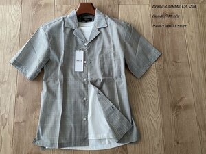 新品 COMME CA ISM コムサイズム《リネンミックス》オープンカラーシャツ 04グレー Sサイズ 34IR01 定価6,900円