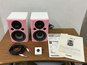 K2405-3061 Fostex アクティブスピーカー Model PA-2 スピーカー、RCAケーブル ボリュームコントローラ 動作未確認 100サイズ発送