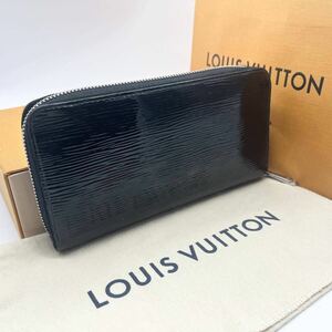 極美品● LOUIS VUITTON ルイヴィトン エピ ノワール エレクトリック ジッピーウォレット ラウンドファスナー 長財布 黒 メンズ レザー