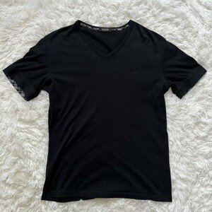 サイズL バーバリーブラックレーベル 半袖シャツ 袖、襟元ノバチェック ホースロゴ コットン100% BURBERRY BLACK LABEL Tシャツ