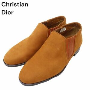 未使用★ Christian Dior クリスチャンディオール サイドゴア★ プレーン レザー シューズ Sz.40　メンズ 日本製　I4G00034_2#U