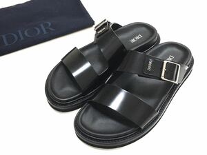 未使用 DIOR ◆ AQUA SANDAL レザー サンダル 黒 40サイズ (保存袋付き) シューズ ディオール ◆G031 J95Hう-03