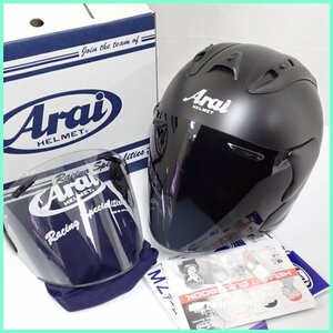 ★1円 美品 ARAI HELMET/アライ ジェットヘルメット SZ-Ram4 59‐60 L/グラスブラック/クリアシールド付き/マット＆1966300030