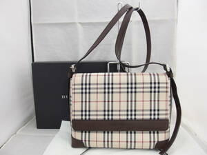 美品★BURBERRY バーバリー ノバチェック キャンバス ショルダーバッグ　/B6861