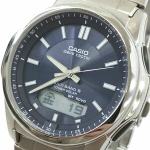 CASIO カシオ WAVECEPTOR ウェーブセプター MULTIBAND6 腕時計 WVA-M630D-2AJF 電波ソーラー アナデジ ラウンド ネイビー 動作確認済み