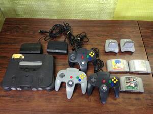 Nintendo N64 console 3controllers 3games tested 任天堂 N64 本体1台 コントローラー3台 ゲーム3本 動作確認済 D676O