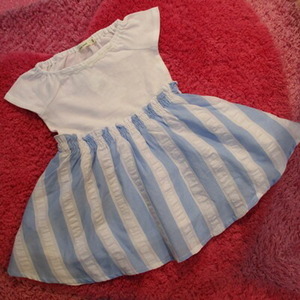 【夏】mia mail（ミアメール）女の子 子供服 ストライプスカート ワンピース 110ｃｍ（06-3502）