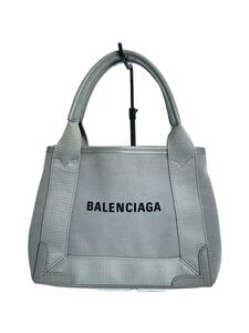 BALENCIAGA◆ネイビーカバスXS/ハンドバッグ/キャンバス/GRY/プリント/3903461108U002123