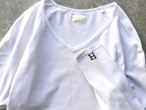 ハリウッドランチマーケット ストレッチフライス カットソー 4/XL メンズ 長袖 Tシャツ 白 ホワイト