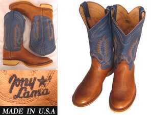 80s90s ビンテージTony Lama ローパーboots　N3072 クレープソール wステッチ western ガーメンツ Lee ブーツ VINTAGE ラルフローレン RRL