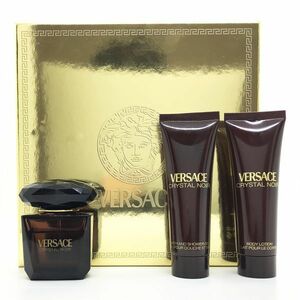 VERSACE ヴェルサーチ クリスタル ノワール バス アンド シャワー ジェル ボディ ローション 香水 3点セット ☆送料710円