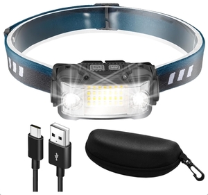 Cercano LEDヘッドライト USB充電式 ネックライト ブラック センサー搭載 防災 防水 キャンプ 新品 送料込み