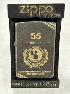 【3A15】 1円スタート ZIPPO / \\ \\ ジッポー 55 YEARS AND GLOWING STRONGER 火花確認済み オイルライター 喫煙具