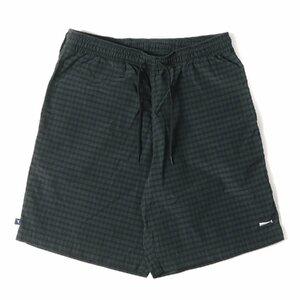 DESCENDANT ディセンダント パンツ サイズ:2 22SS ナイロン チェック イージー ショーツ SHORE NYLON SHORTS グリーン ショートパンツ