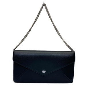 DELVAUX デルヴォー 2way チェーンバッグ ショルダーバッグ クラッチバッグ 肩掛け 手持ち鞄 レザー ブラック 黒