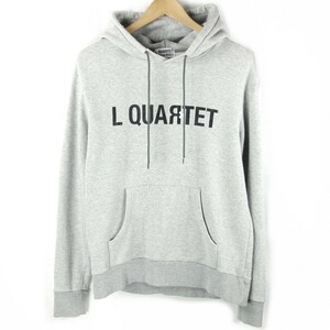 ■L QUARTET エルカルテット / MADE IN JAPAN 日本製 / メンズ / プリント ロゴ プルオーバー パーカー size S / グレー / トップス