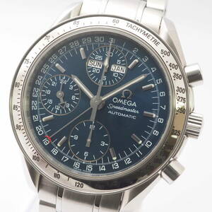 オメガ スピードマスター クロノグラフ Ref,175.0084 Cal,1151 OMEGA Speedmaster トリプルカレンダー自動巻 紺 メンズ腕時計[58373372-AQ2