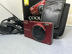 NIKON/ニコン/COOLPIX/S6000/コンパクトデジタルカメラ/RED/箱付き