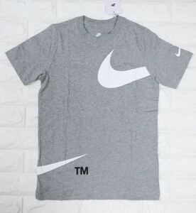 新品 150㎝ NIKE ナイキ キッズ　ビッグスウッシュ　SWOOSH 半袖Tシャツ　グレー　子供