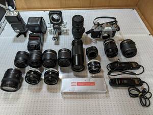 【中古カメラレンズ・ジャンク】NIKON DS AF-S NIKKOR 18-55mm F3.5-5.6G, CANON FD 広角S.C. ズーム EF 35-80mm III、他20点 Y144