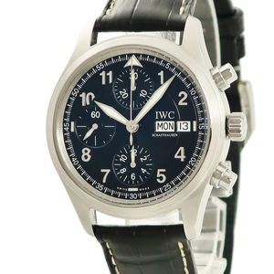 【3年保証】 IWC パイロット スピットファイアー クロノグラフ IW370613 黒 デイデイト 生産終了 自動巻き メンズ レディース 腕時計