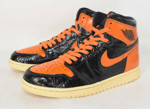 美品 19年 NIKE 555088-028 AIR JORDAN 1 RETRO HIGH OG SHATTERED BACKBOARD 3.0 ジョーダン 1 シャッタード バックボード 3.0 US8 26㎝