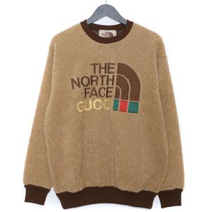 未使用 GUCCI × THE NORTH FACE faux fur sweatshirt Sサイズ ブラウン 644662 XJC30 グッチ ザノースフェイス スウェットトレーナー