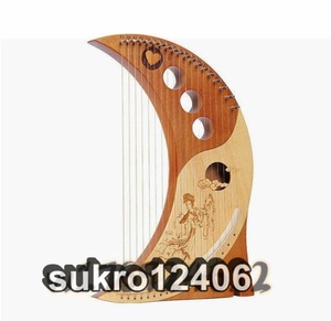 ハープ弦楽器、木製竪琴 Lyre Harp 19弦、リラの金属弦、 楽器ライアーハープ 恋人の楽器恋人愛好家子供の子供たち