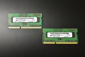 当日発送 Mac対応 メモリ Micron DDR3 2GB×2枚組　PC3-12800S 中古品