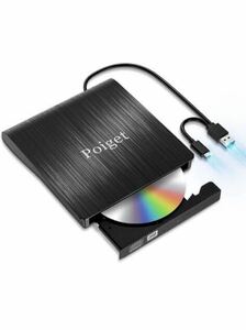 【2023新登場】Poiget CD/DVDドライブ 外付け DVDレコ DVD-Rプレイヤー 