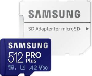 ★正規品保証★Samsung microSDカード PROPlus 512GB UHS-I Class10 A2 V30 4K対応 アダプタ付