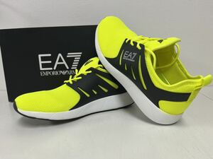管120053 新品 未使用 約28cm EMPORIO ARMANI EA7 エンポリオ アルマーニ 靴 メンズ スニーカー メッシュ イエロー 黄色 US10 サイズ