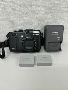 1円～ジャンク Canon キャノン デジカメ Power Shot パワーショット G12 PC1564 通電確認済 バッテリー2個付