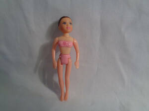 Polly Pocket Mattel Girl Doll Short Brown Molded Hair Pink Undies 海外 即決