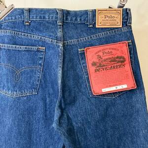 希少《 Dead Stock / Made in USA / W34 L36 》80s 90s デッド【 Ralph Lauren アメリカ製 ダンガリー デニム パンツ ビンテージ 】